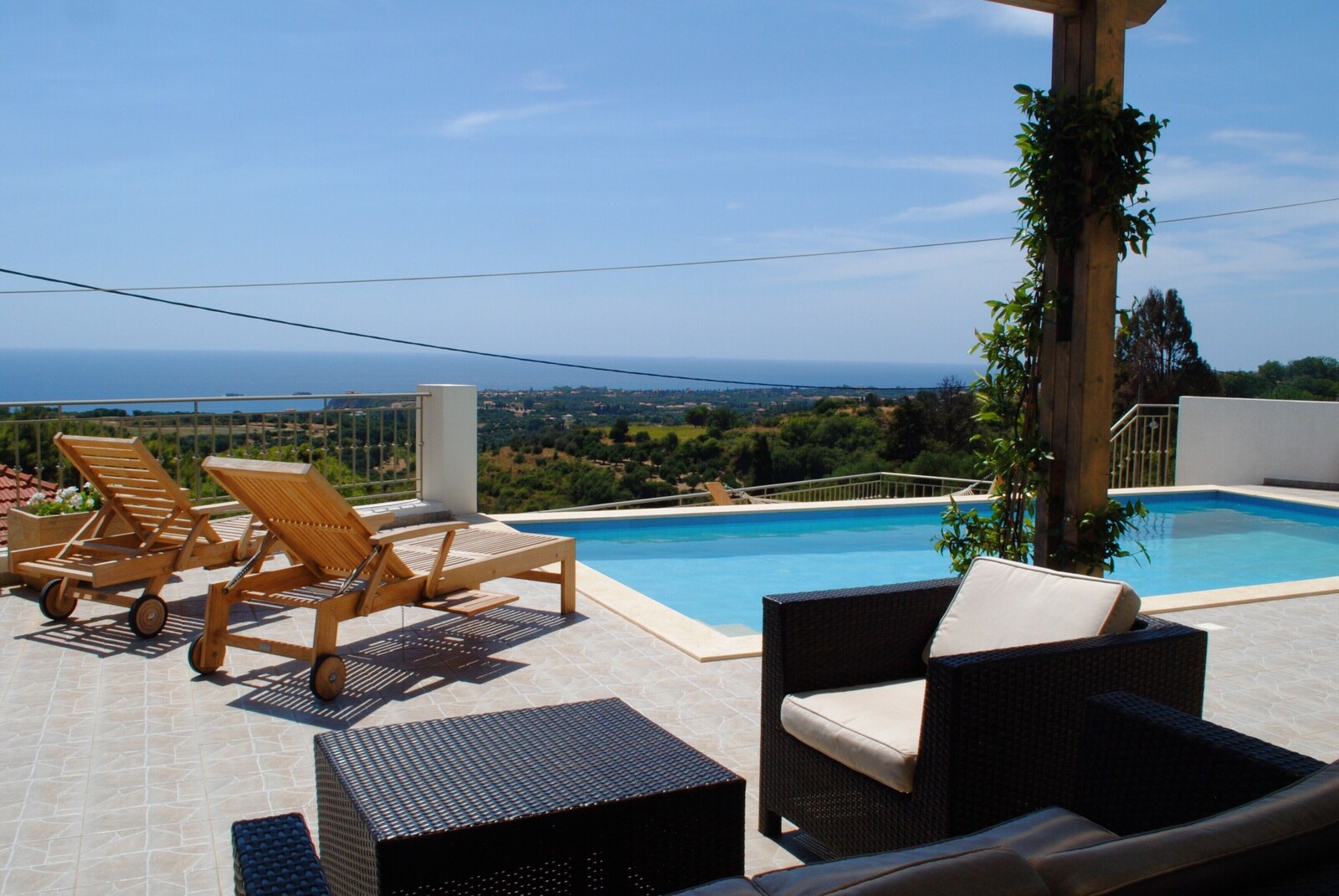 Outdoor seating area at the villa